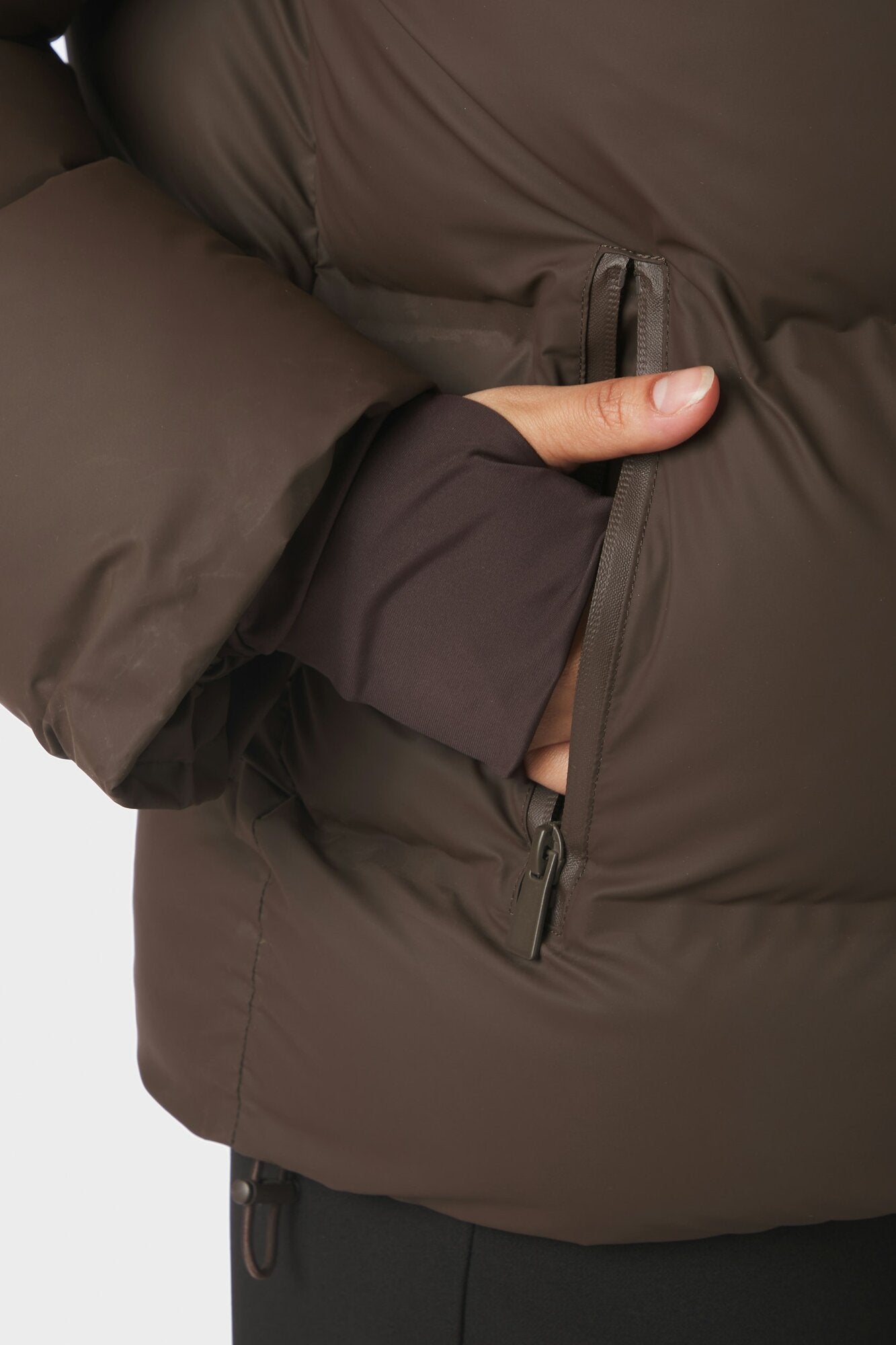 Fox Puffer dunjakke - Dark Brown